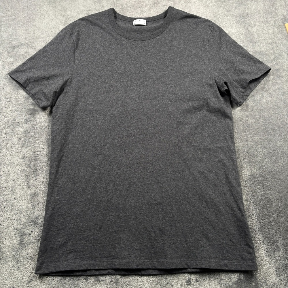ASKET Shirt Mens Large Gray Organic Cotton T-Shirt Regular Fit Mid-Weight